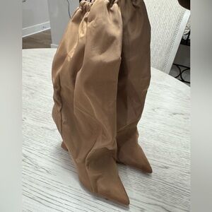 PrettyLittleThing Tan Heeled Boots